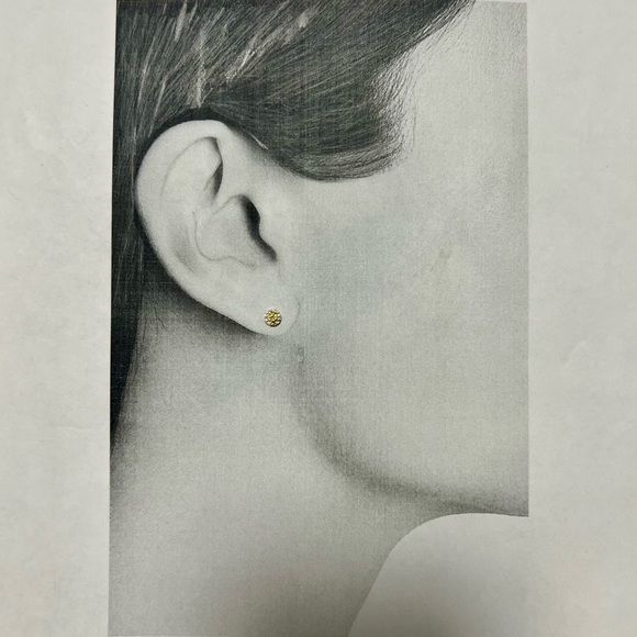 14K Earrings Yellow Topaz Earrings CZ Stud Earrings tiny gold earrings - Picture 5 of 9